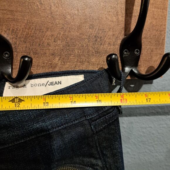 Rag & Bone Kensington Moto Skinny Jeans Pockets Zippers Women Size 29 Dark Wash - Picture 3 of 11